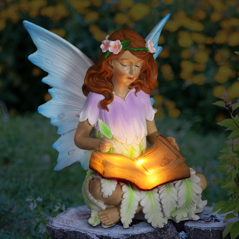 Trinx Solar Reading Fairy Statue Wayfair.ca